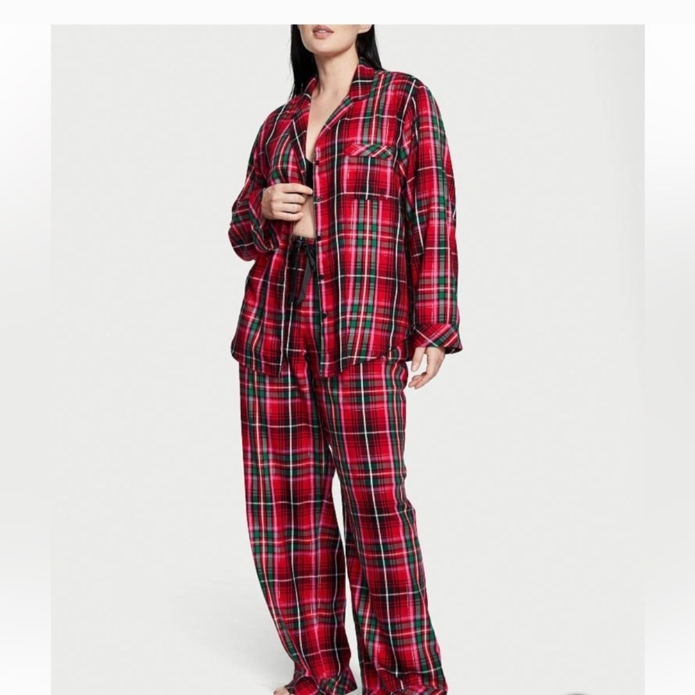 Victoria's Secret Red and Green Plaid Pajama Set